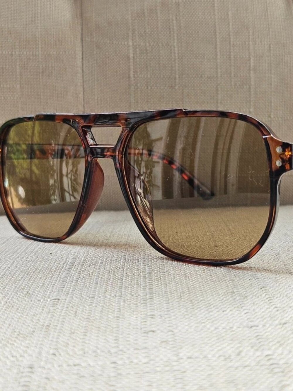 Men Sunglasses Fashion Eyewear Brown Tortoise Plastic Frame Shades New Unbranded